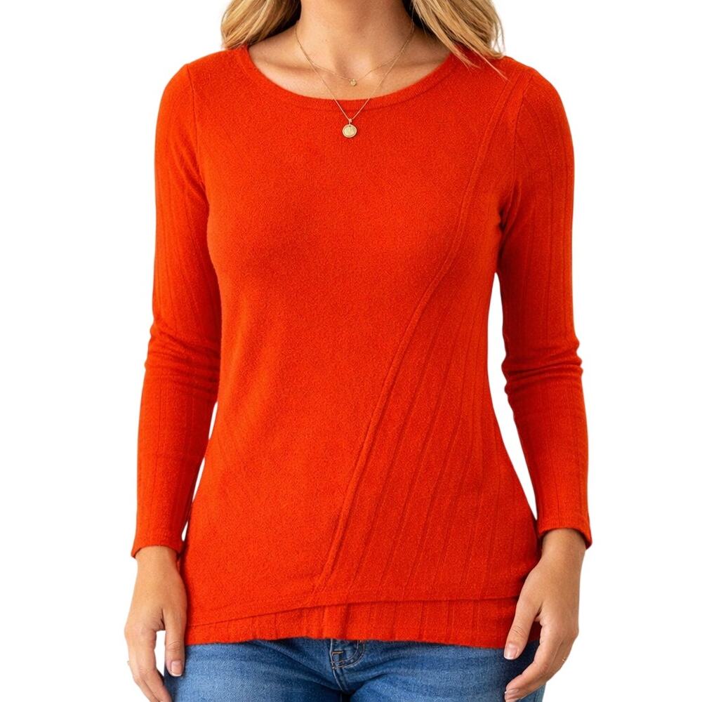 Maeve Anthropologie Women's XS Orange Knit Sweater Long Sleeve Soft Pullover